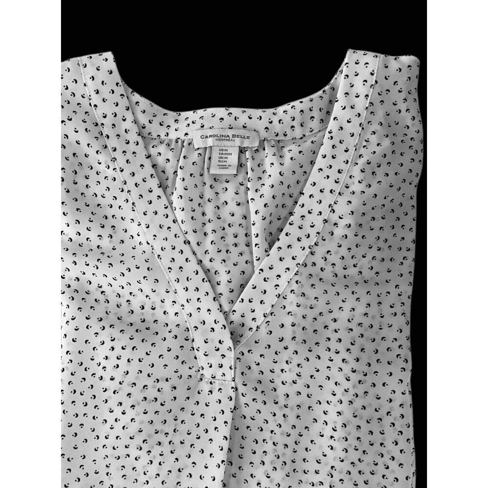 Carolina Belle Montreal Sheer Blouse White & Black Size M